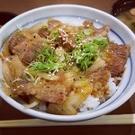 極楽湯 - ガリバタ牛カルビ丼‼️
