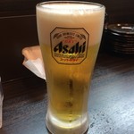申手延麺 - 生ビールスーパードライ税込380円
