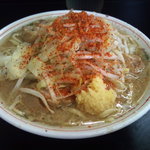 ラーメン二郎 鶴見店 - 4/23 小豚 油少なめ 野菜・にんにく・とうがらし