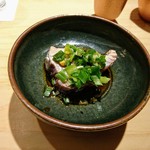 Sushi Ichijirou - 戻り鰹のたたき、無農薬の葱と辛子