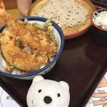 Tendon Tenya - 天丼小そばセット Tempura Bowl + Buckwheat Soba Noodles S Combo at Tendon Tenya, Beans Shin-Sugita！♪☆(*^o^*)