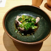 鮨 一二郎 - 戻り鰹のたたき、無農薬の葱と辛子