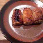 甘しょうゆのねぎま巻き串