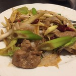 八福 - 椎茸と豚肉のピリ辛炒め？