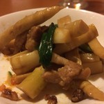 思郷村 - 取り分けた姫竹と豚肉の炒め