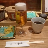 一心 金子 - ランチビールと漬物