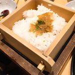 豆腐料理と吟醸せいろ蒸し 八かく庵 - せいろ蒸しご飯 湯葉の有馬山椒添え＊