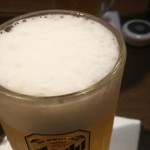 Genki Shichirin Yakiniku Gyuushige - 生ビールで乾杯！