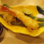 喜助 - 国産松茸と赤足海老の天婦羅