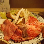 喜助 - 国産松茸と阿波牛のすき焼き。この上ない贅沢の極み！！