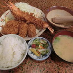 林や - 海老とんかつミックス1350円