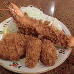林や - 海老とんかつミックス1350円