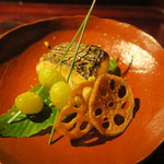 まる富 - 29年10月　さわら味噌幽庵焼　揚蓮根、銀杏