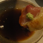 鶏割烹 ならや - ②お造り・大和肉鶏ももタタキ