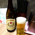 札幌 炎神 - 瓶ビールは赤星です。《サッポロラガー中瓶》【Oct.2017】