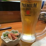 Edomae Bikkurizushi - 生ビールとお通し