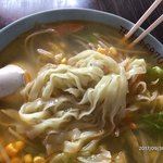 ふじみ食堂 - 手打タンメンの極太平打ち麺