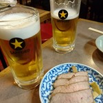 天壇 - ビール　チャーシュー＆メンマ