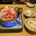 まさか - 豚すき鍋    生たまご・うどん付