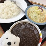 Matsuya - ハンバーグカレー大盛＆生野菜 Curry with Hamburger L & Vegetable Salad at Matsuya, Yamato！♪☆(*^o^*)