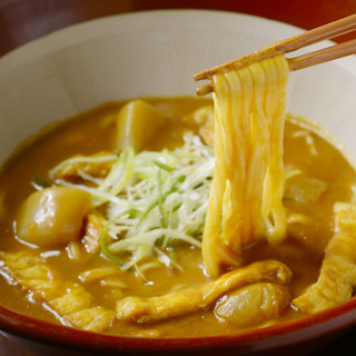 Curry Udon eaten with oden soup