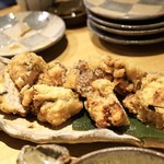 谷上笑店 - ☆旬野菜の鶏ミンチ挟み揚げ