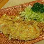 とんかつ　若葉 - 干しエビとネギのオムレツ