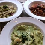 トラットリア・ダ・フェリーチェ - ランチのパスタ三種。いずれも自家製生麺。