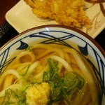 丸亀製麺 - かけうどん   ２９０円      かしわ天   １４０円