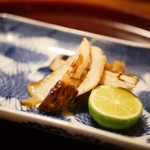 松川 - 鮑と松茸の炒め物