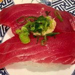 廻鮮寿司 塩釜港 - もう一度「かつお」で〆ましたっ！