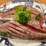 廻鮮寿司 塩釜港 - 次女セレクトの「鯵」です！デカイっ！！