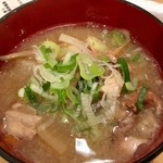 廻鮮寿司 塩釜港 - 相方はいつもの「あら汁」です♫