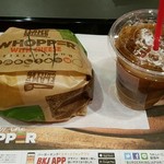 バーガーキング - ハッシュブラウンチーズワッパー640円＋アイスコーヒーS190円