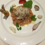 マッシュルーム - カジキマグロとハナビラタケのカルパッチョ