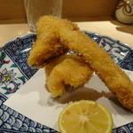 ぎおん 阪川 - ◆松茸と鱧の天ぷら・・これは嬉しい。ソースで頂きますが、美味しかったですよ。