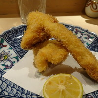 ぎおん 阪川 - ◆松茸と鱧の天ぷら・・これは嬉しい。ソースで頂きますが、美味しかったですよ。