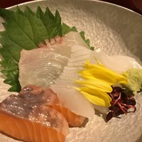 なにわ食彩　しずく - 鯛、サーモン、イカのお造り
