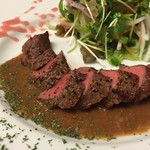 Sousaku dainingu aki - 黒毛和牛もも肉のステーキ‼️