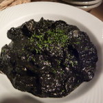 オステリア 月市 - イカとなすのイカ墨あえ