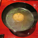 銀座 しのはら - すっぽんの飛竜頭（ひろうす） 芽ねぎのお椀1