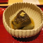 銀座 しのはら - 賀茂茄子のいりこ炊き 生姜乗せ