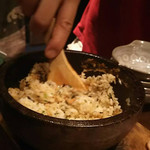 岡むら - 2017.9.18  石焼ごはんは、店員さんが目の前で、かき混ぜて作ってくれる☆