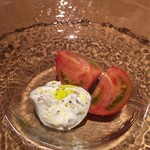 スガハラ - ブッラータチーズ + トマト（アップ）