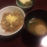 土佐料理 祢保希 銀座店 - 季節御飯 味噌汁 香の物