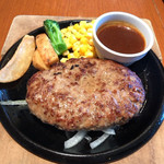 炭火焼ハンバーグカキヤス - デミグラスハンバーグ、ビッグ！