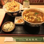 味奈登庵 - カレー南蛮そば＋かき揚げ天丼！