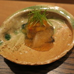 虎白 - 冷し物：雲丹 鮑 焼茄子 柚子ゼリー1