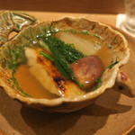 虎白 - 煮物：のど黒 小松菜