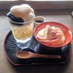 カフェ月星 - 2017/10　パフェ　お味噌のおすそ分けをしたので、アイス、かなり多めです。
